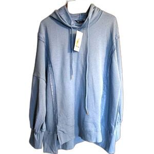 PrettyGarden Blue Oversized Hoodie L -‎ High-Low Athletic Sweatshirt NWT